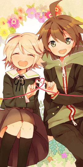 弹丸论破不二咲千寻和其他角色的奇怪组合动漫全面屏壁纸