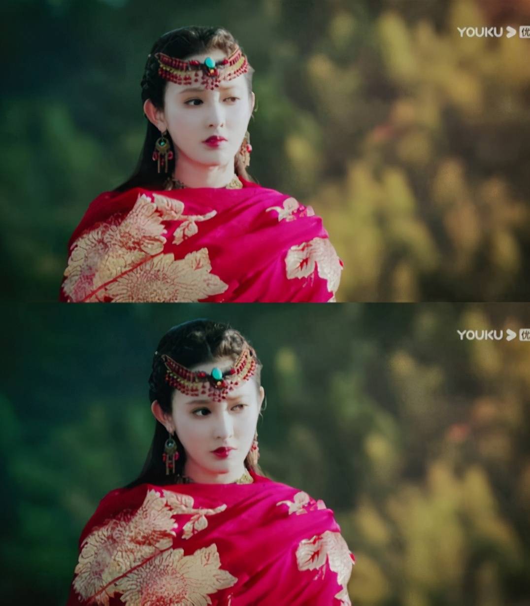 彭小苒 当女星戴上眉心坠额饰：杨幂甜美、唐嫣仙气、彭小苒异域少女