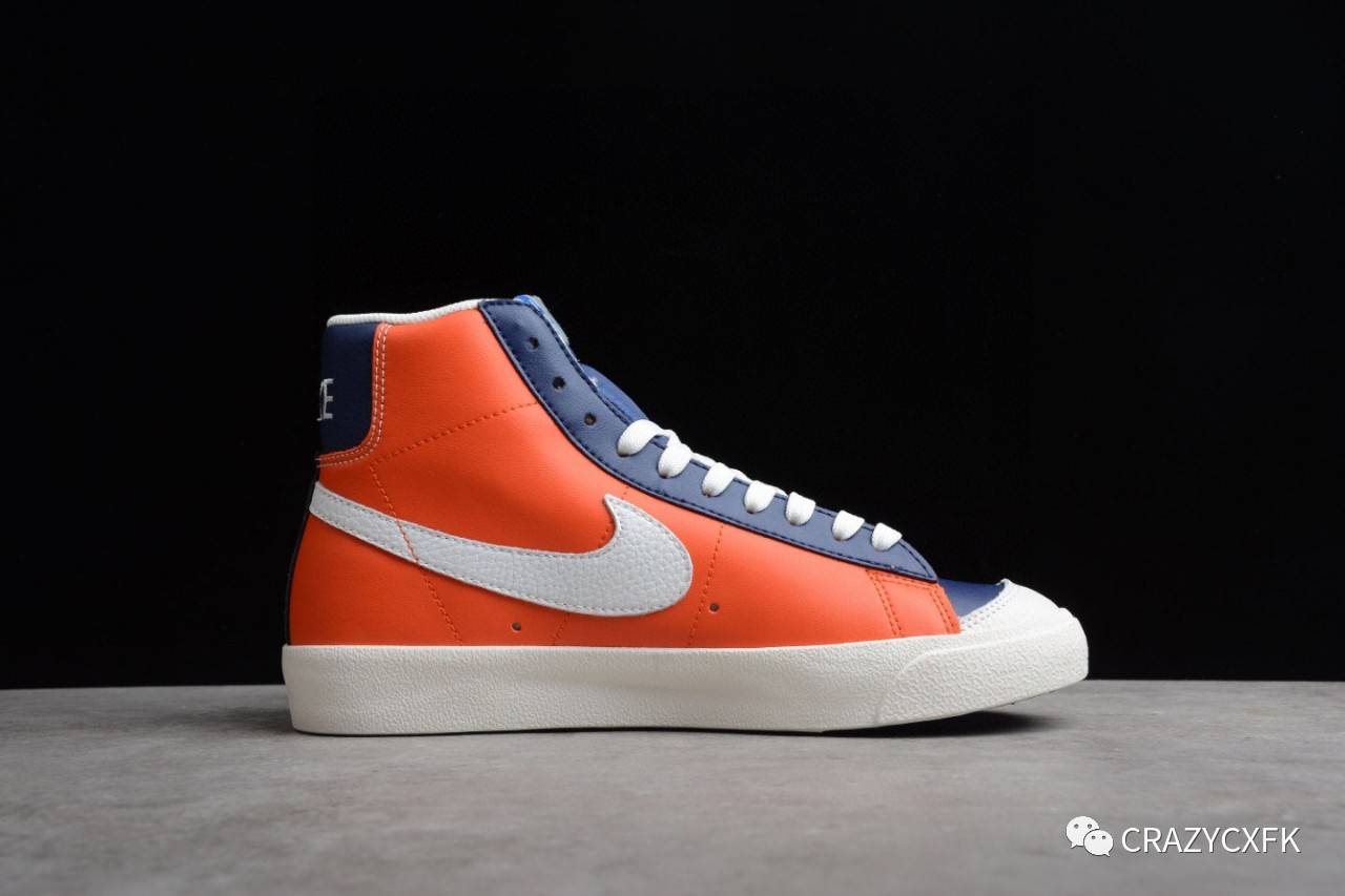 Nike 耐克 Nike Blazer Mid 联名 NBA 75周年白蓝橙尼克斯高帮板鞋