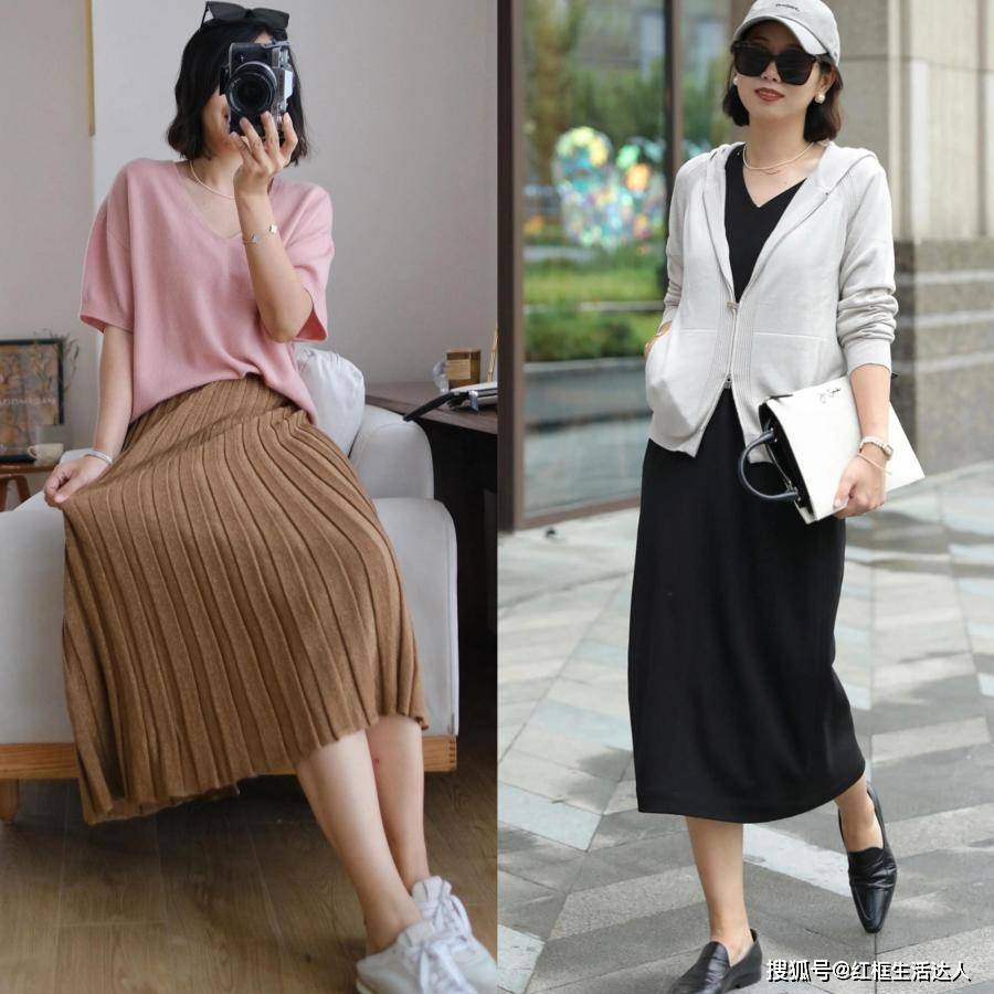 条纹 三四十岁的女人这样穿才正确，留有空间感的衣着款式最好，舒适自在