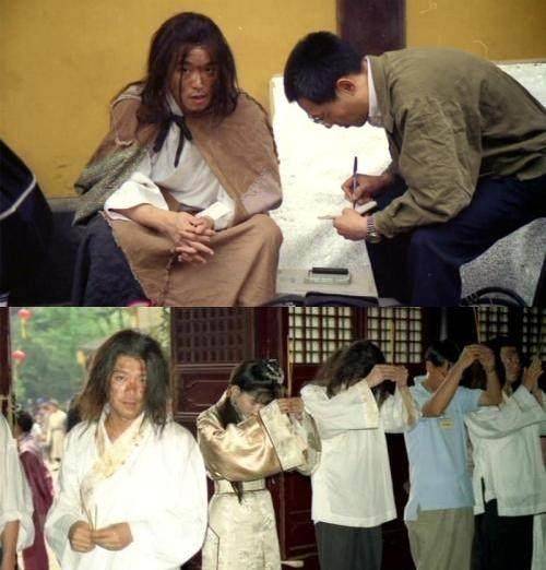 周星驰|周星驰早年《唐伯虎点秋香》罕见工作照，巩俐并不是最美