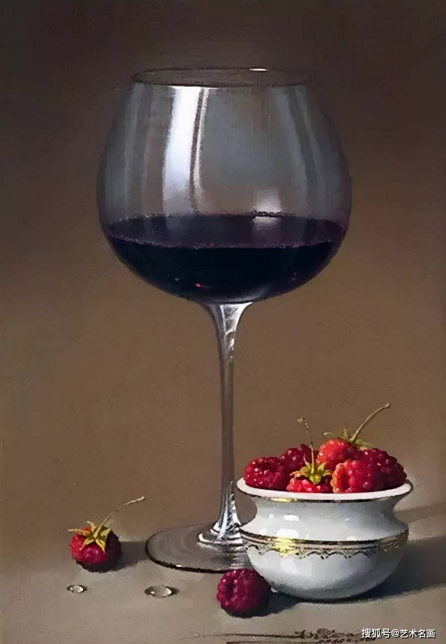 西班牙超写实画家javiermulio的透明玻璃杯具油画作品