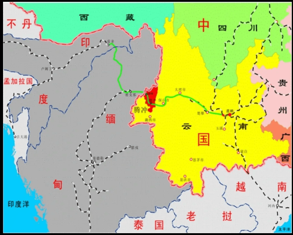 腾冲边境地图图片