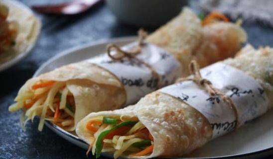 面的|早餐想吃的既健康又省时间吗?快来看看土豆丝卷饼