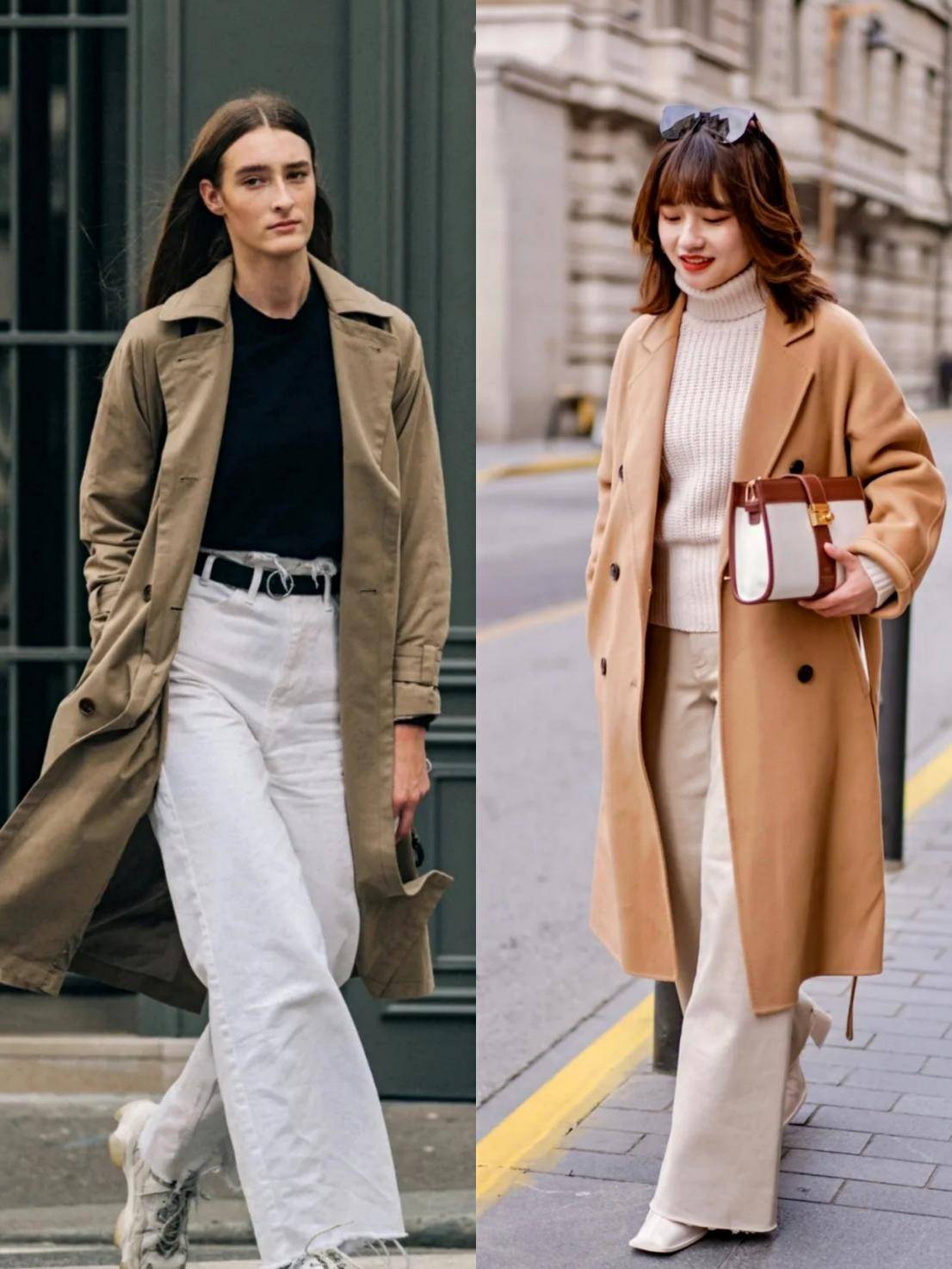 帆布鞋 大衣下面还是穿阔腿裤最“讲究”，配这3双鞋子，穿出体面和优雅