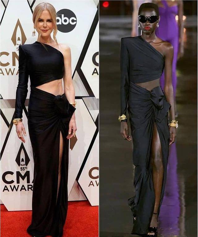 设计 妮可·基德曼54岁身材太棒了！穿紫色闪耀亮片裙，如黑夜玫瑰绽放