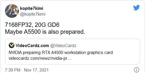 NVIDIA RTX A4500专业新卡实锤：GA102核心再砍一刀