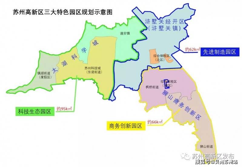 先进制造园区(浒墅关经开区);商务创新园区(狮山街道 枫桥街道);新区