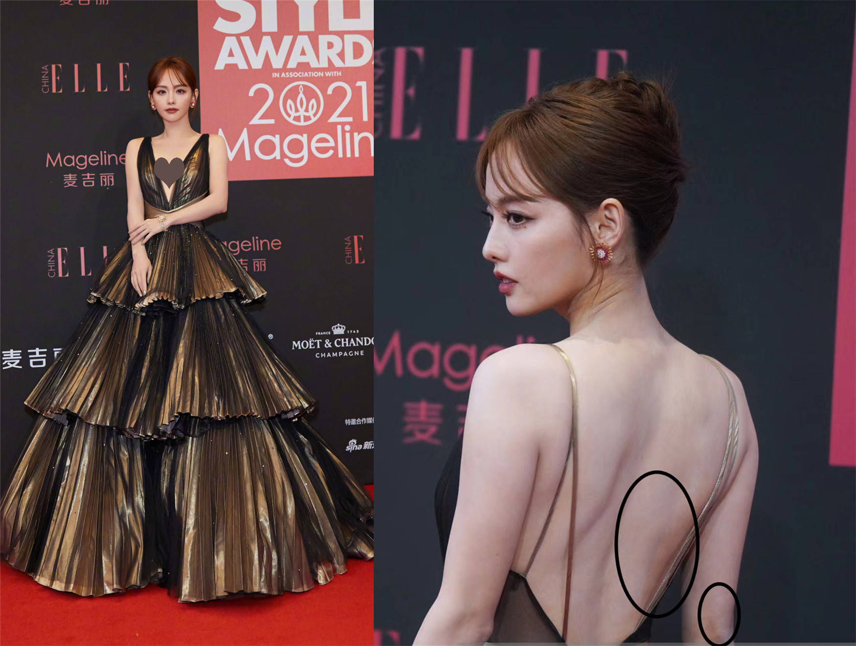 状态红毯生图，娜扎皮肤细腻状态惊艳，张嘉倪全身化妆背后脱妆露bug