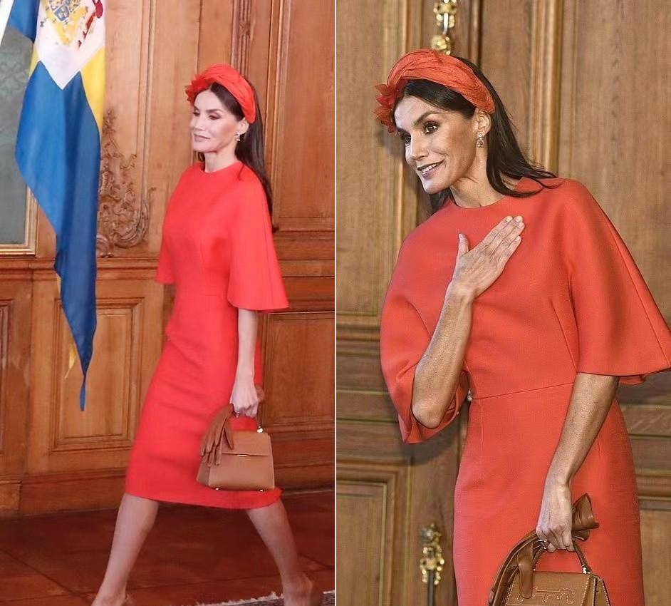 服装 西班牙王后不怕冷,竟然用“斗篷”大衣配连衣裙,为王室形象拼了