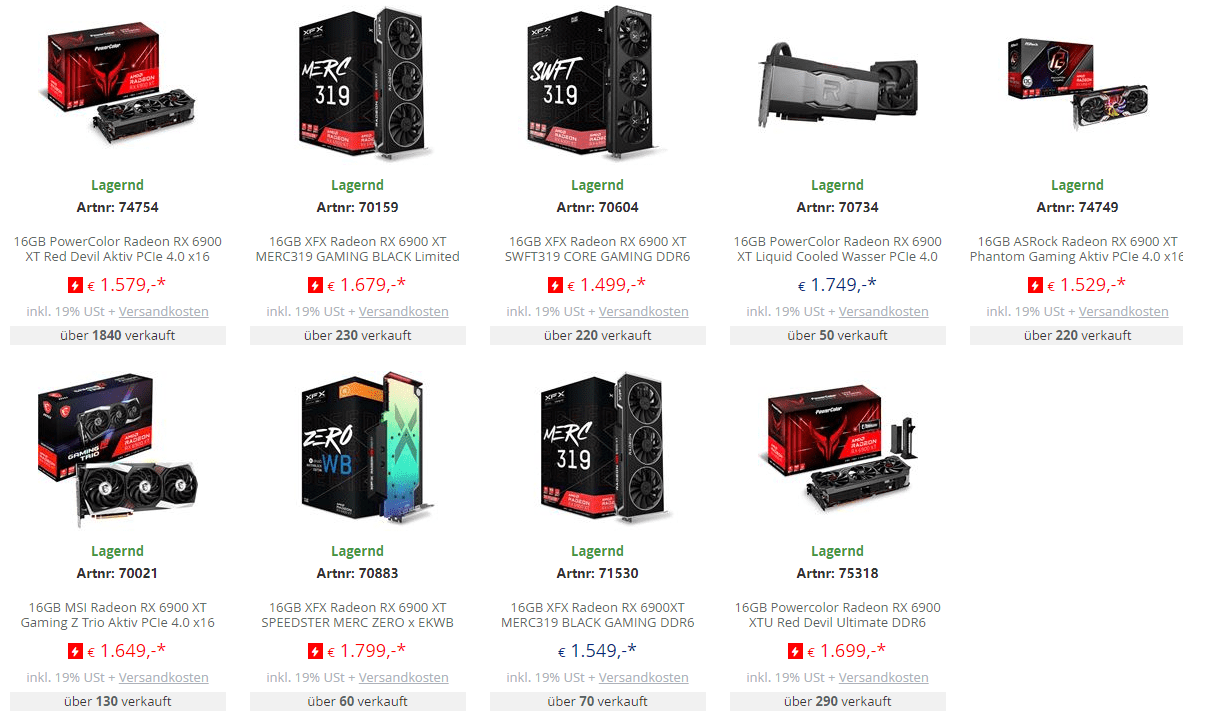 AMD RX 6900 XT水冷版首次零售 要价1.25万元