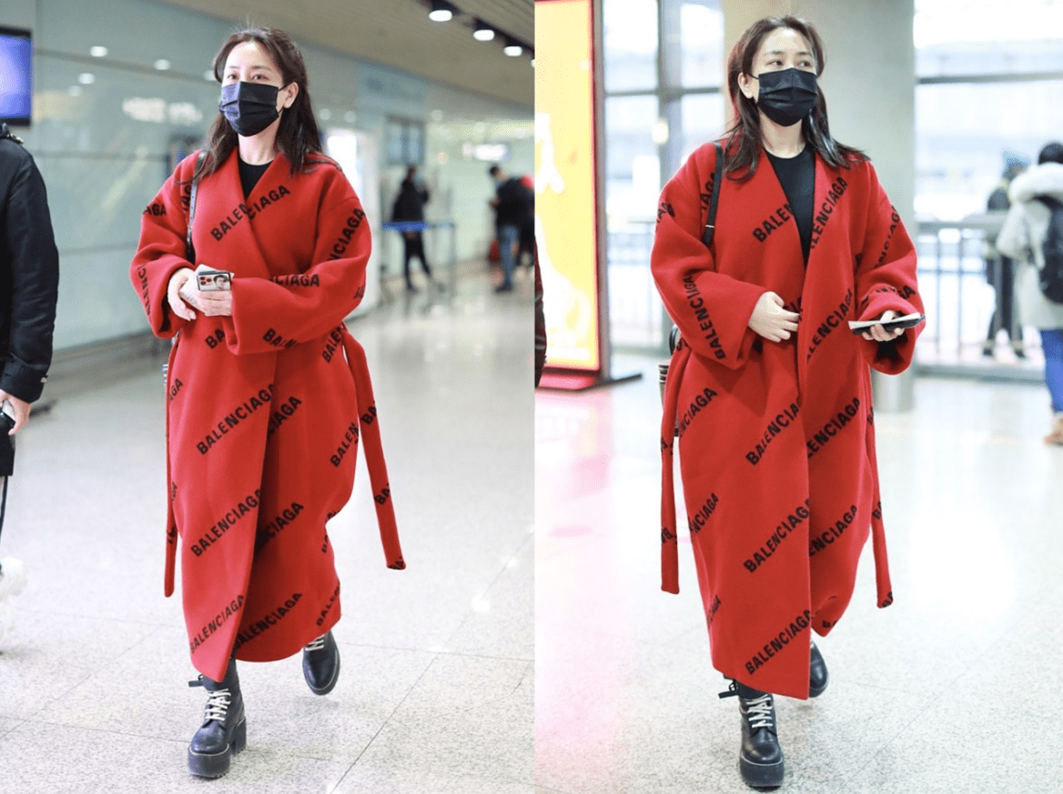 黑色 40岁的马苏状态不输年轻人，穿卡其色大衣优雅时髦，气质超好