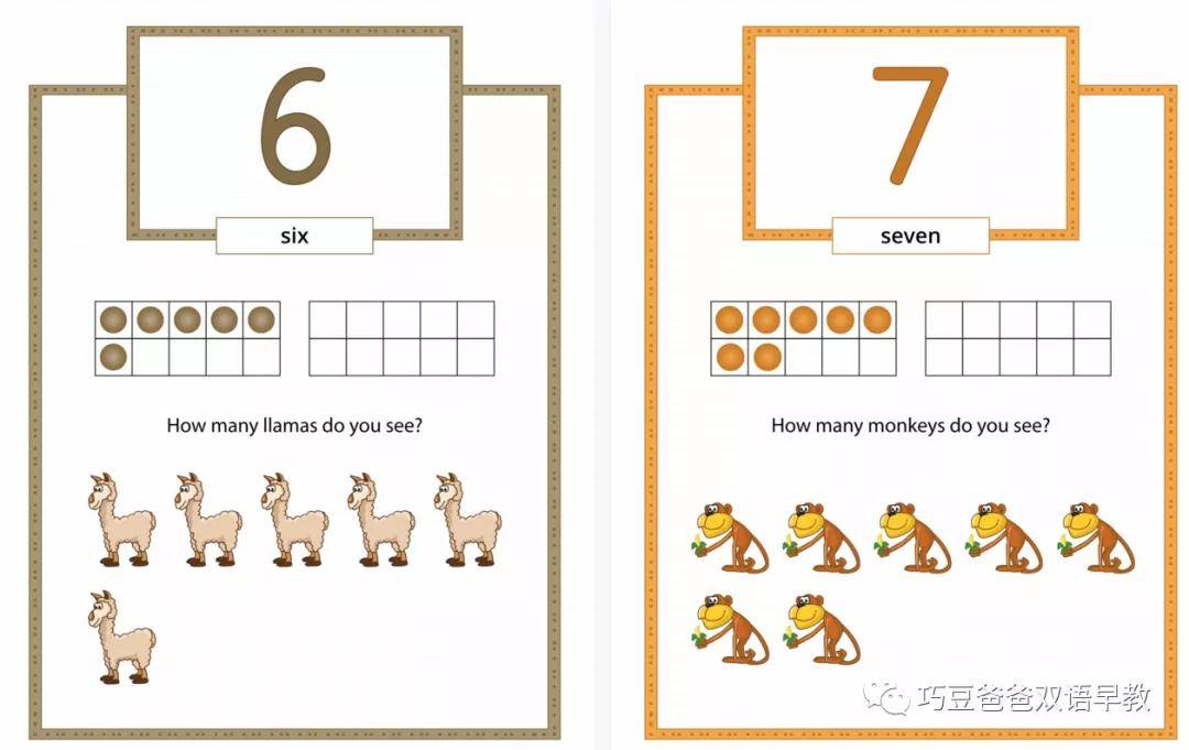 数学启蒙|十格阵(数量对应、提问卡、数字运笔)【可打印】_资料_全套_双语