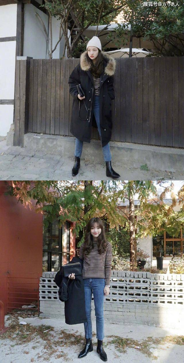 呢子 女生秋季穿搭分享，外套和内搭配在一起时尚，脱了外套也能美美哒