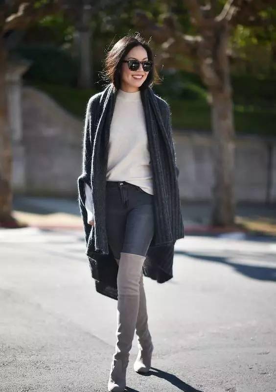 颜色 “紧身裤+长靴”时尚显高，冬季流行正当时，穿好了更加时髦好看