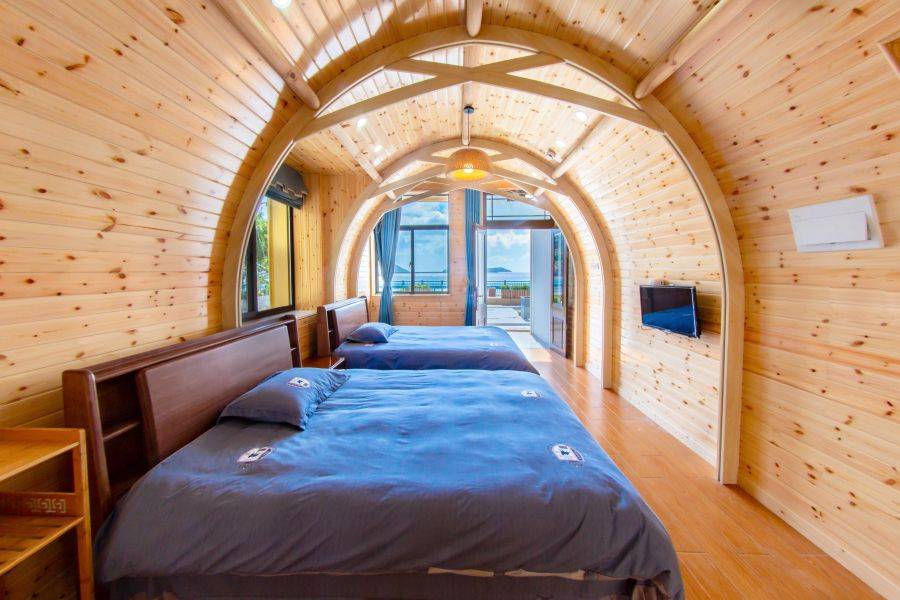 洞头半屏山环山抱海的海景别墅民宿面朝大海春暖花开