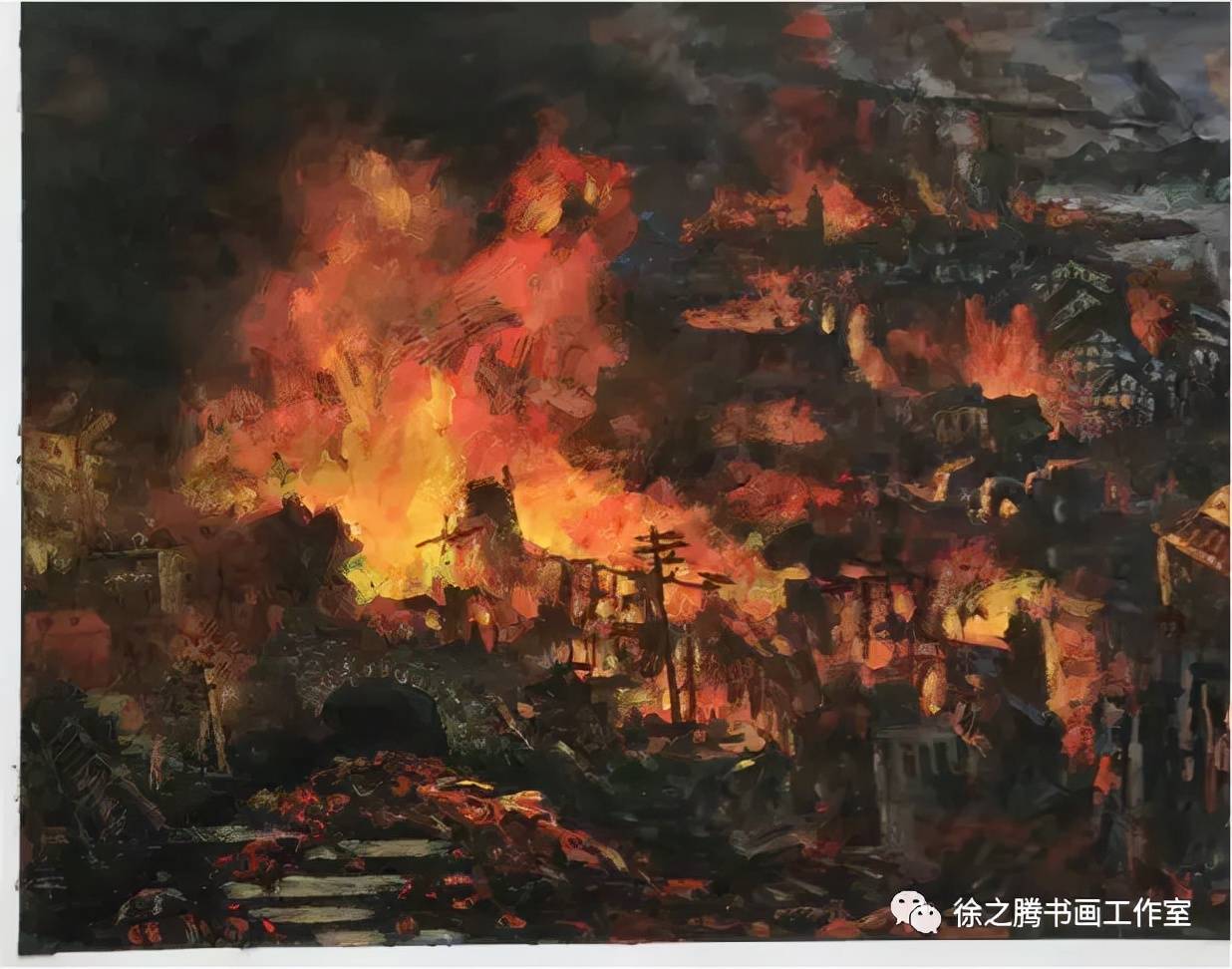 重庆大轰炸 油画图片