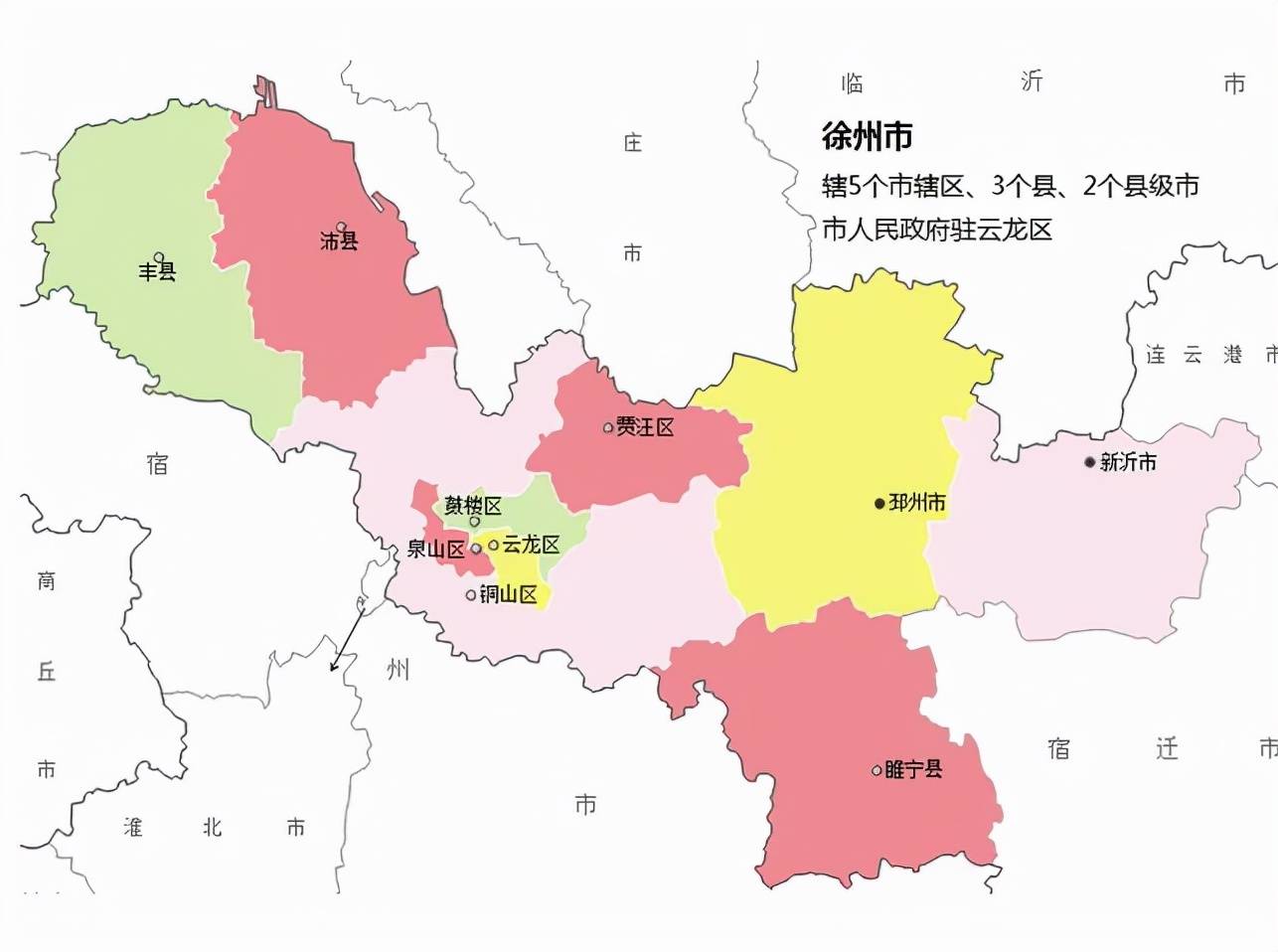 江蘇省的地域調整13個地級市之一徐州市為何有10個區縣