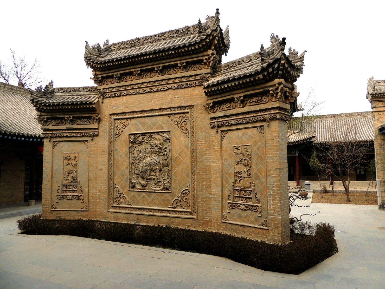 别墅庭院影壁墙图片：唐语景观中式砖雕生产厂家-搜狐大视野-搜狐新闻