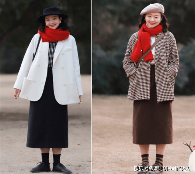 毛衣 又找到一位“神仙博主”，冬天不穿大衣、也不戴帽子，照样很美！