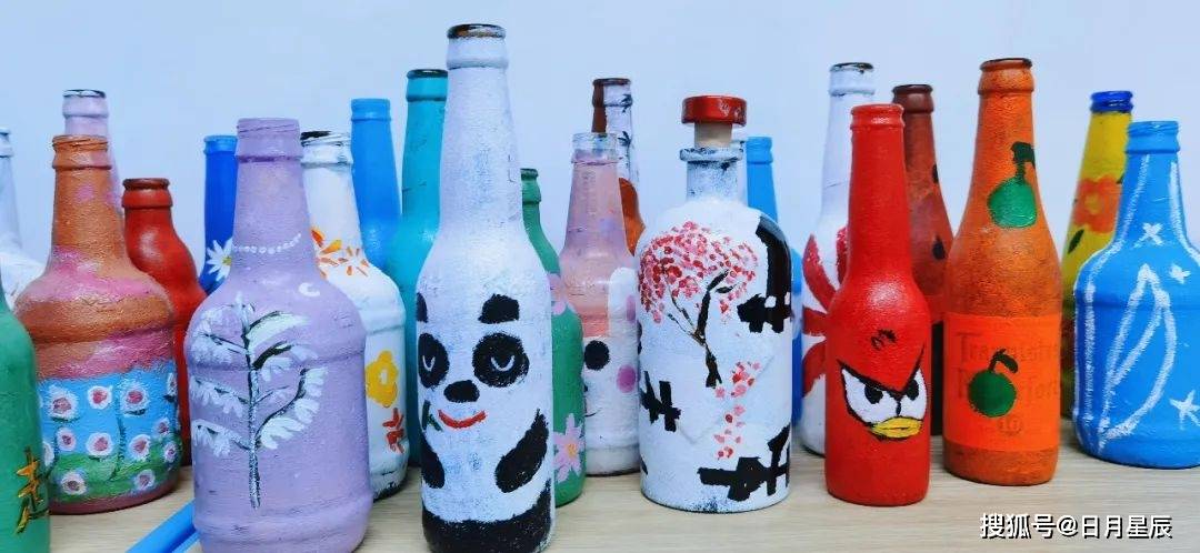 公益酒瓶创意画集合的再生力量