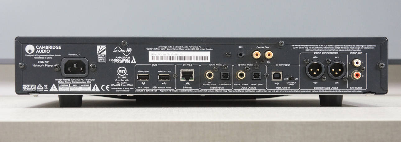 cambridge audio cxn v2并不会太复杂,所提供的数字接口也不算多,是