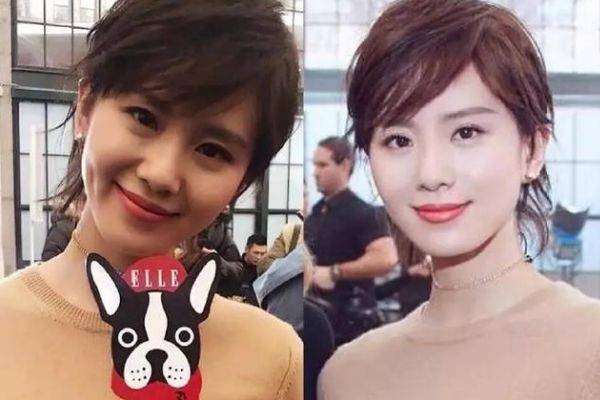 四大娱乐圈女明星精修照对比现原形热巴皮肤黑图4膀大腰圆