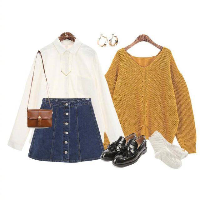 下半身 黄色的冬日穿搭！黄色针织衫的多种穿搭方式，让你一周穿搭不重样