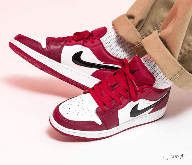 Low 小姐姐最爱Air Jordan 1 low AJ1 酒红 白红 芝加哥 低帮 篮球鞋