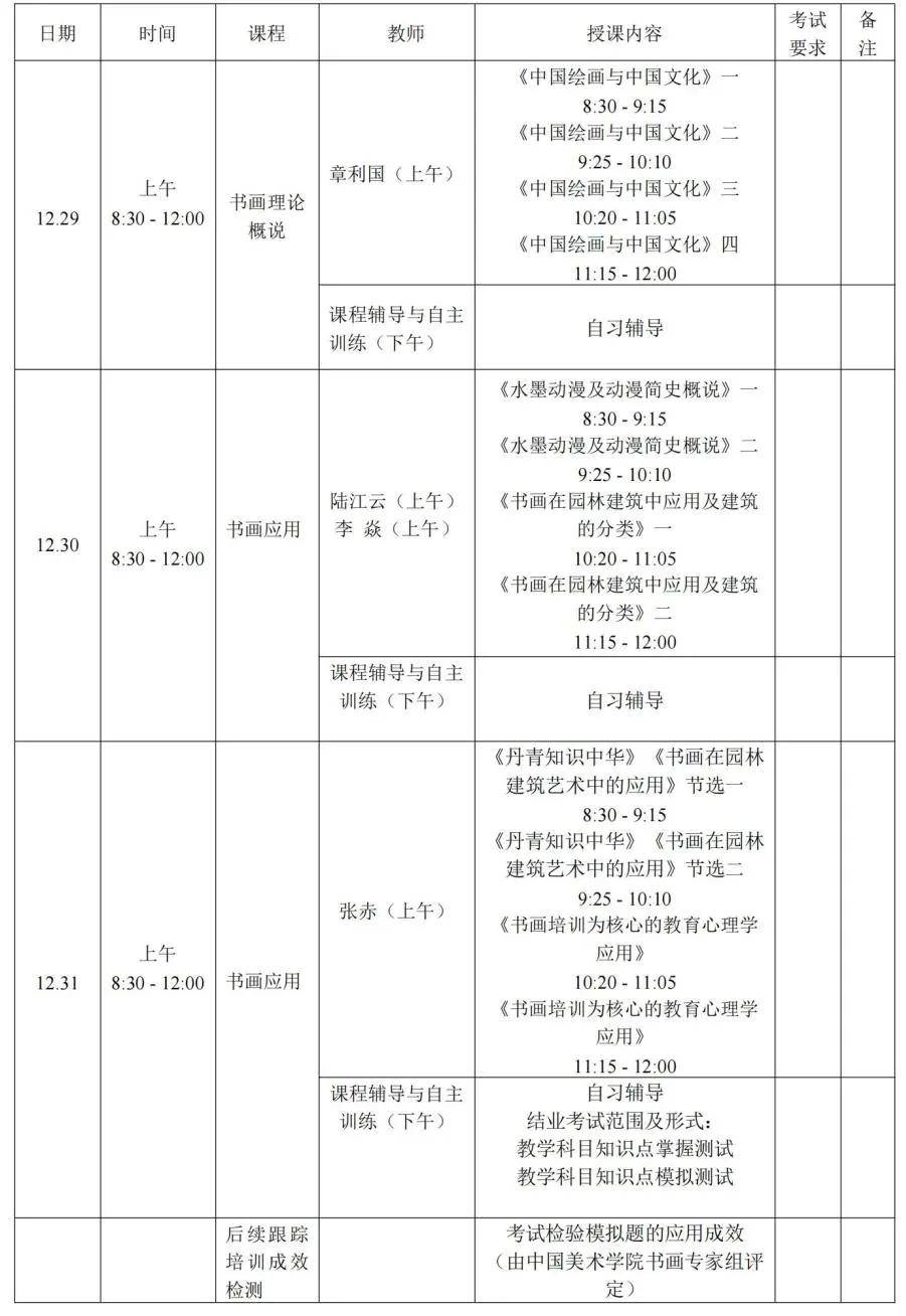 中國美術學院2022年社會美育培訓機構書畫教師研修班招生簡章昆明站