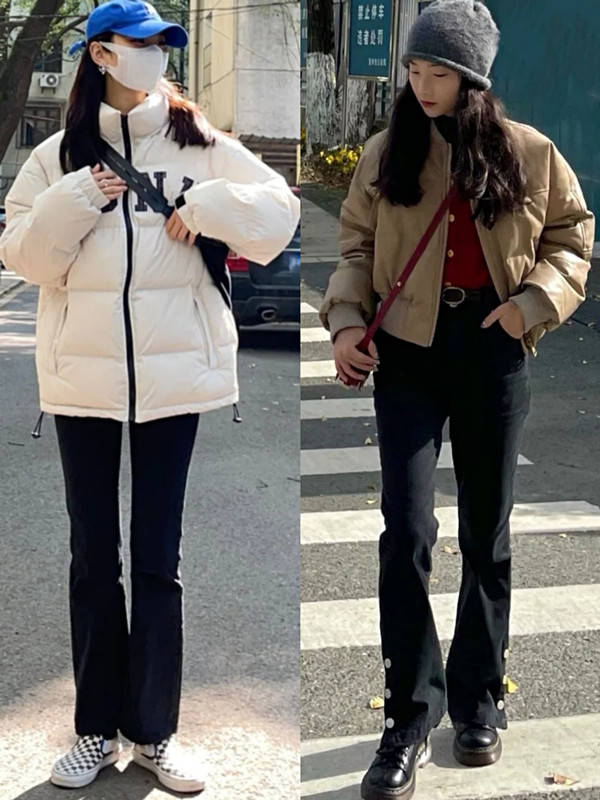 喇叭裤 女人再懒,穿羽绒服也别配打底裤,今年流行这4条裤子,更时髦