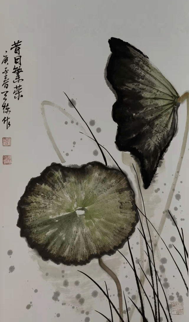 国家一级美术师景天栋百幅残荷作品展在西安展出