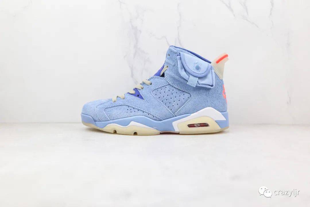 2021最新爆款球鞋：Travis Scott x Air Jordan 6 AJ6联名Ts鬼脸天蓝色_