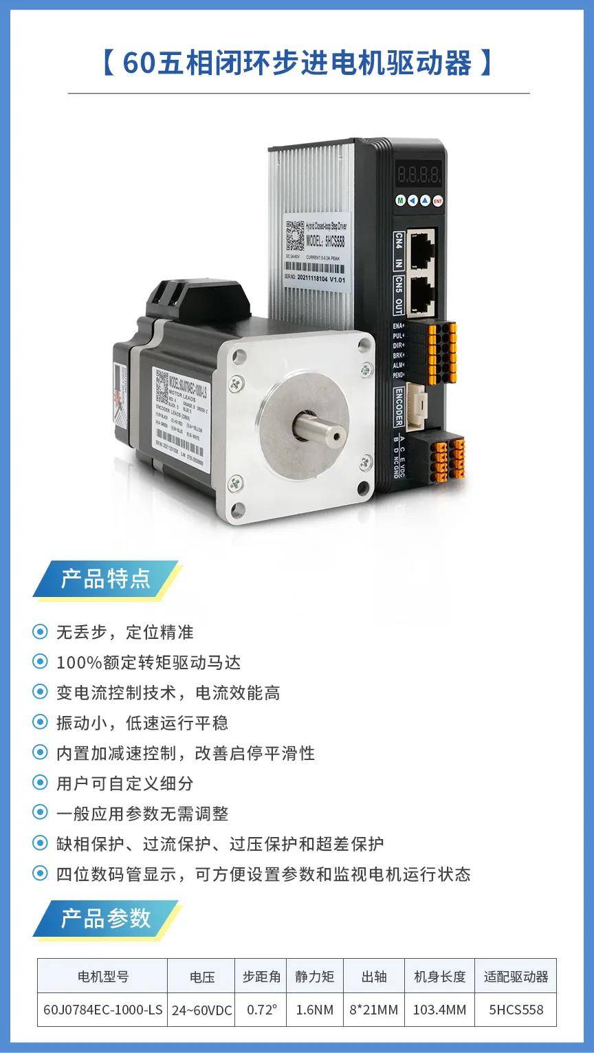 新品发布五相闭环步进电机驱动器正式面世