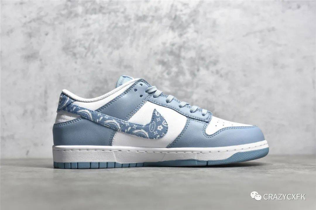 耐克 nike dunk low blue paisley 蓝白腰果花低帮滑板鞋