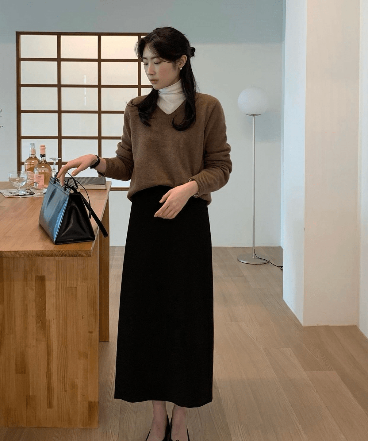 任何女人都无法抗拒的搭配:针织衫 半裙,看着简单却最能出气质_毛衣