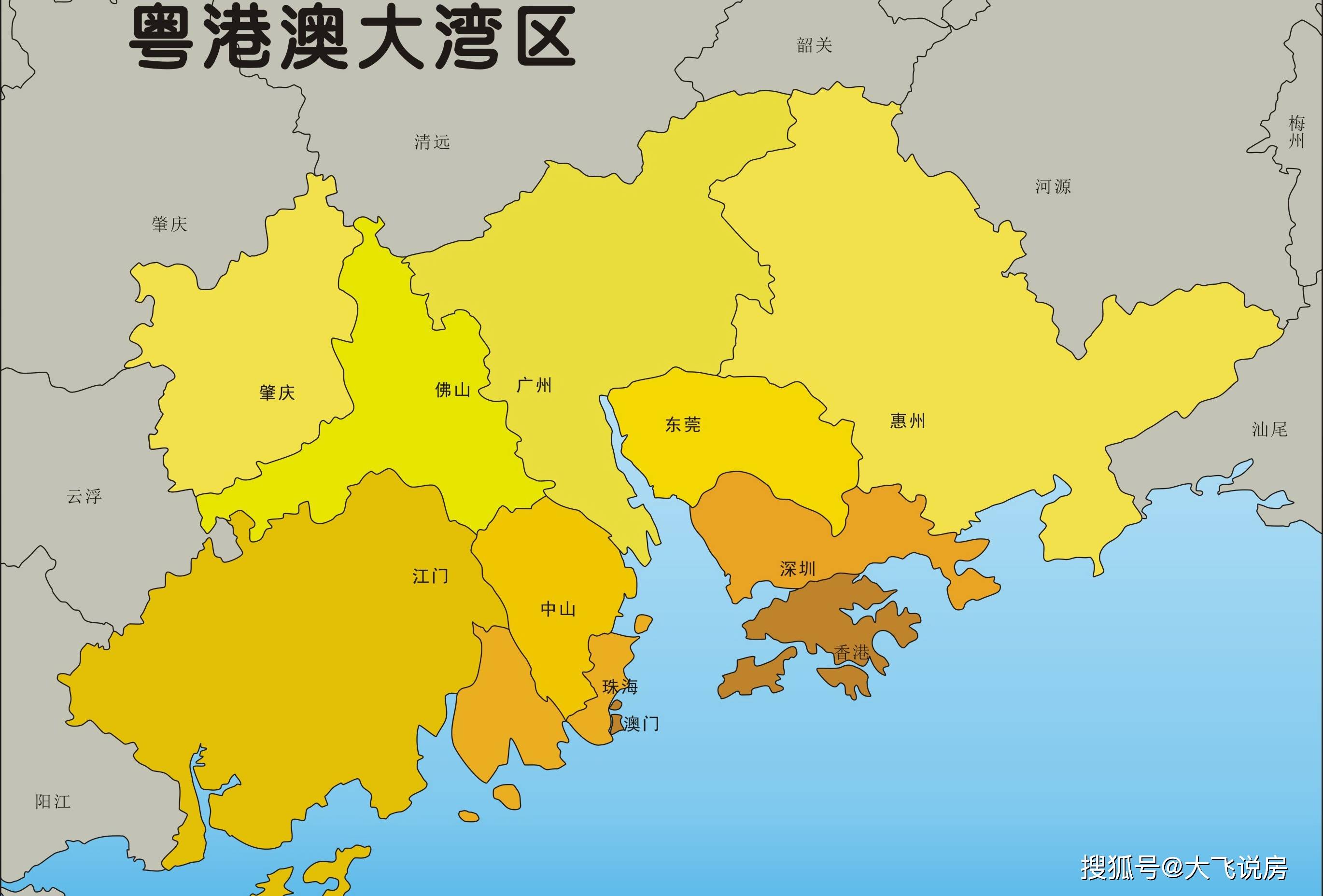 大湾区九个城市地图图片