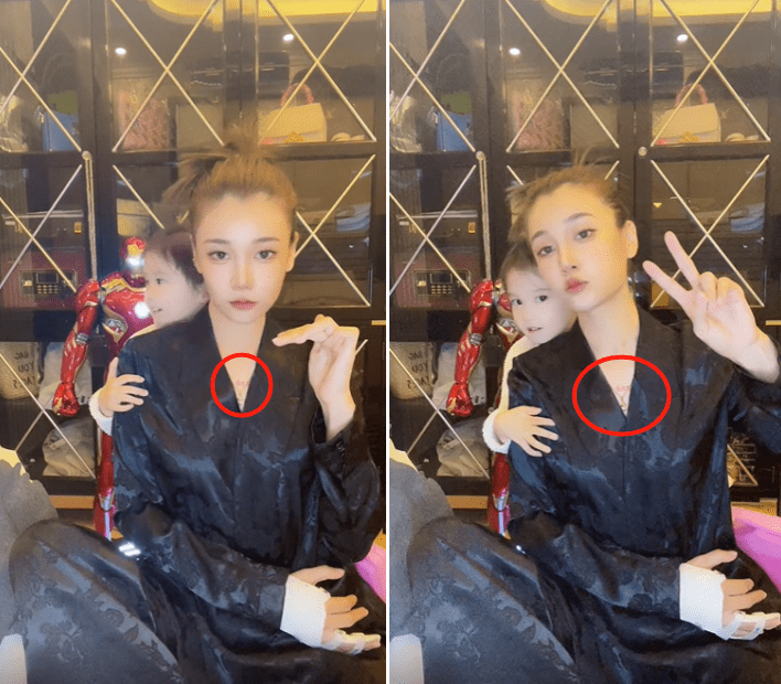 胸口彩色纹身吸睛,柜子里摆满名牌包_唐菀_女儿_网友