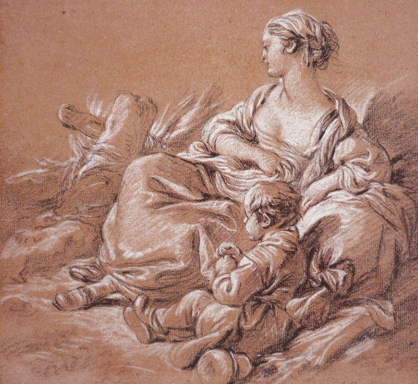 欧洲艺术家洛可可派代表弗朗索瓦布歇素描作品欣赏