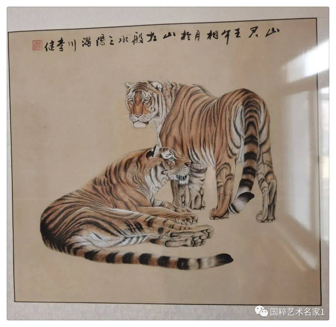 青年画家李健 笔下恣意奔腾的虎画作品,正真实的展现了华夏民族生生不