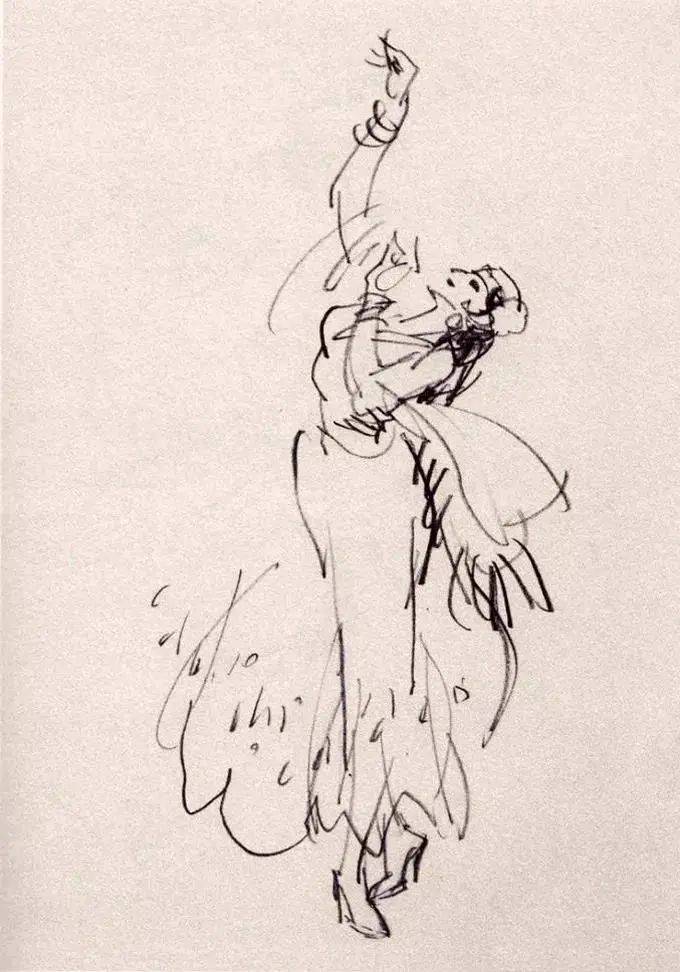 名家作品分享 | 陈玉先笔下的舞蹈速写作品,灵动飘逸,至柔至美_人物画