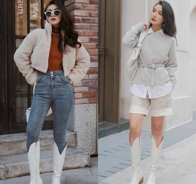 裙子 今春流行的“白色靴子”,搭配这几种下装,温柔大气不说还很高级