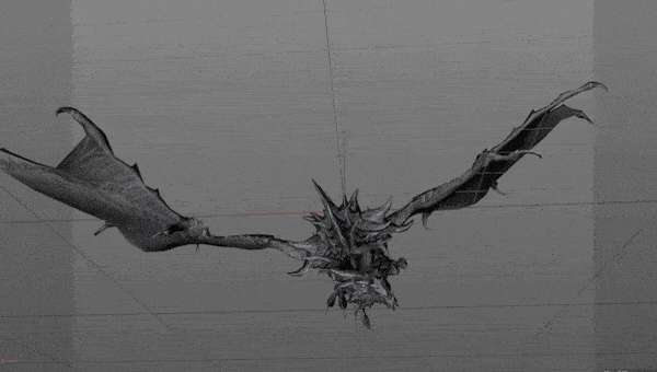 远古巨龙飞龙游戏怪物骨骼绑定动画c4d模型