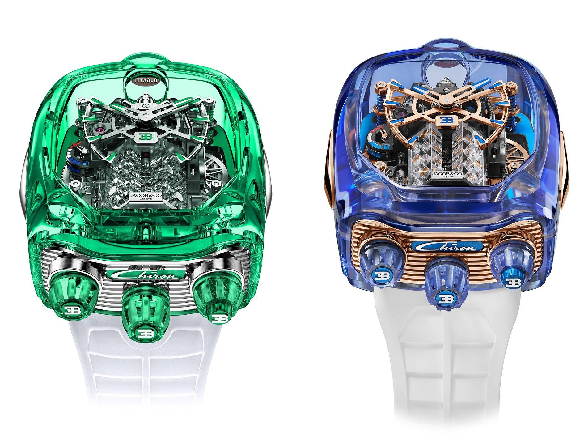 杰克宝与Bugatti布加迪凯龙蓝宝石水晶腕表 