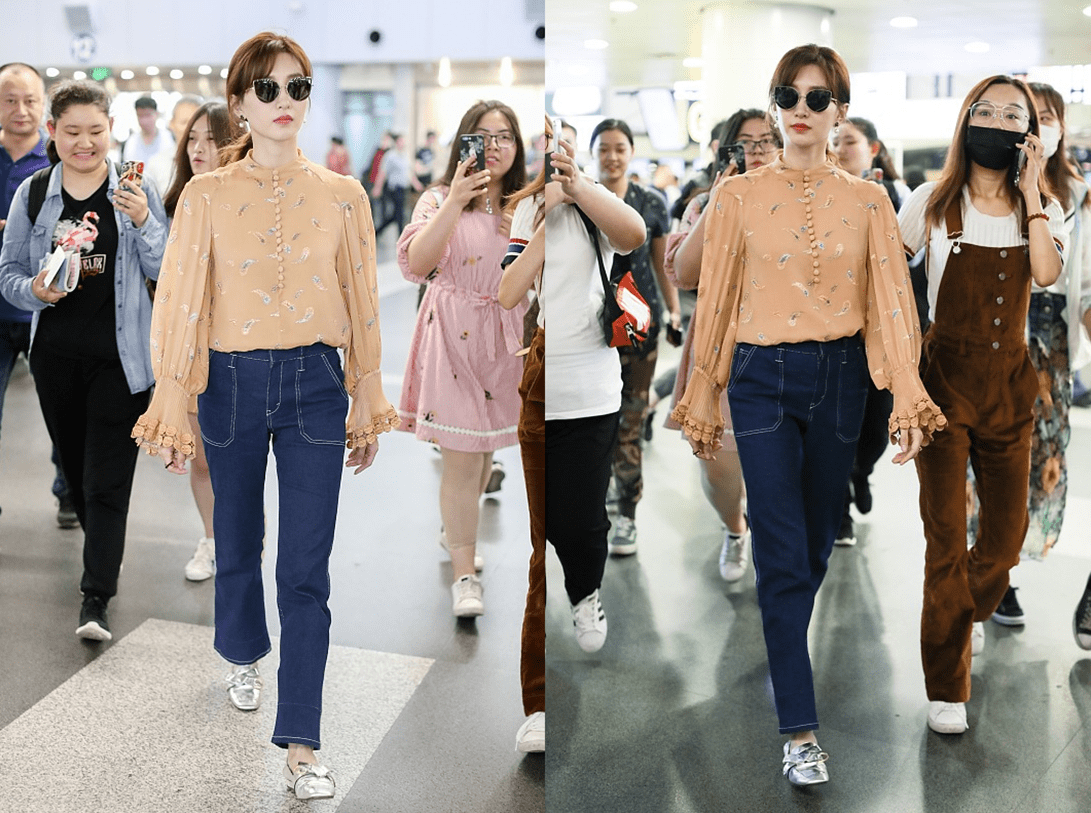 江疏影 江疏影的时尚感跟别人真不一样,穿衬衫都大红大绿又大花,好张扬