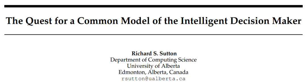 模型|强化学习教父新论文探索决策智能体的通用模型：寻找跨学科共性