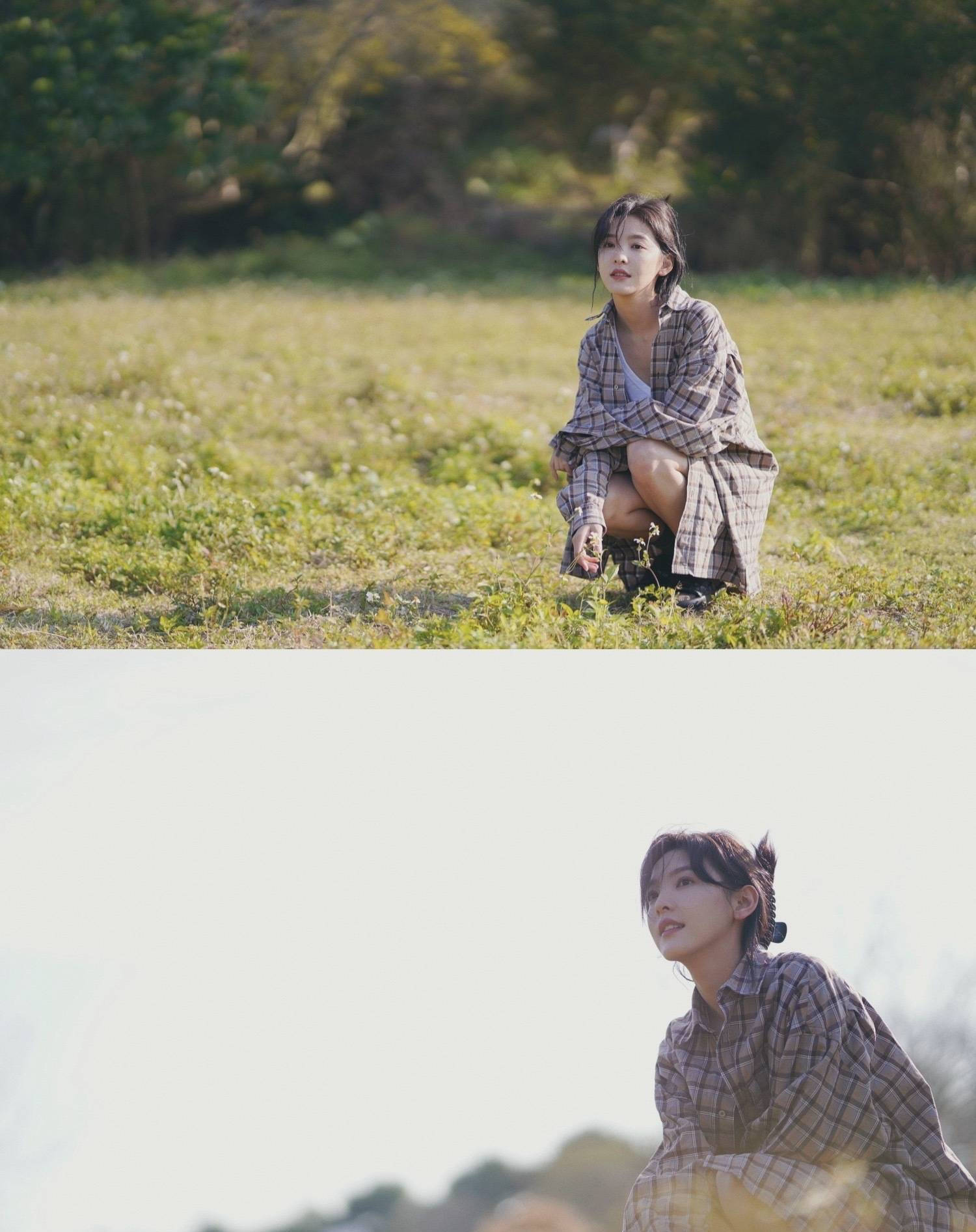 章若楠分享森系活力写真 眼神灵动纯净少女感满满