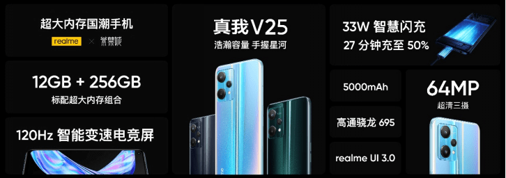 超大|realme发布新品真我V25，超大内存售价只要1999元