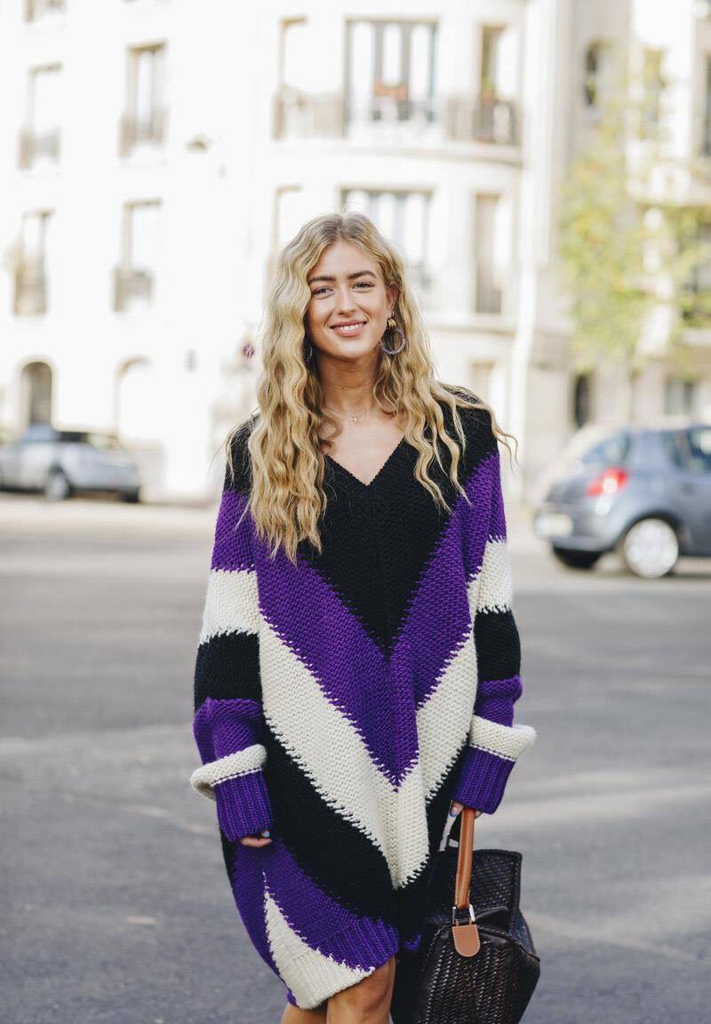 毛衣 穿什么毛衣潮？长过臀部的大毛衣很不错，温暖百搭很有格调.