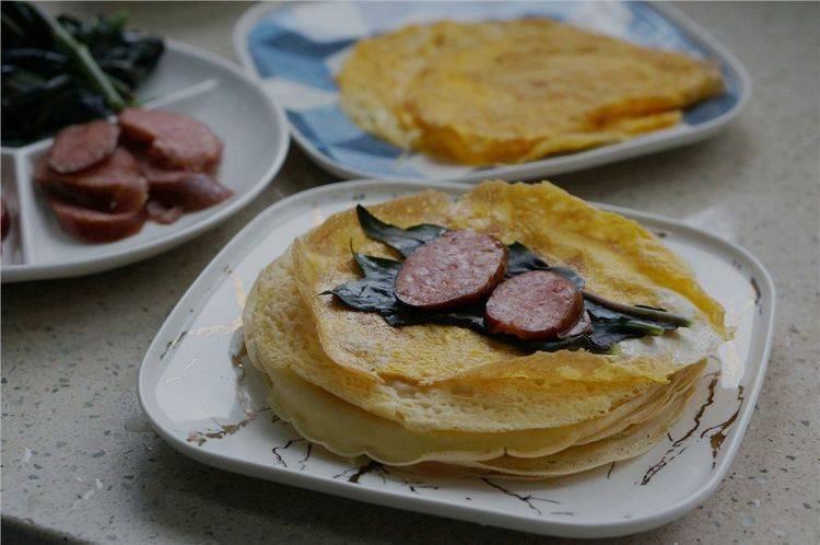 蔬菜|早餐煎蛋饼，一个奶锅搞定，营养又美味